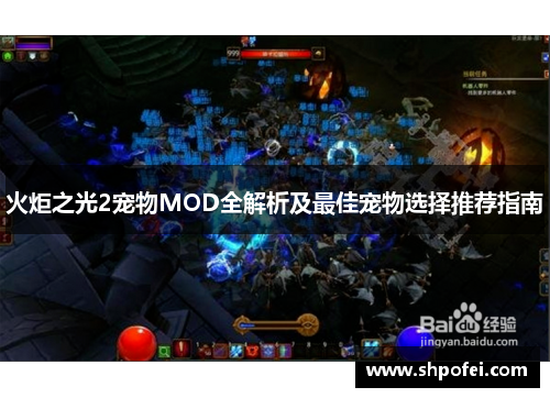 火炬之光2宠物MOD全解析及最佳宠物选择推荐指南